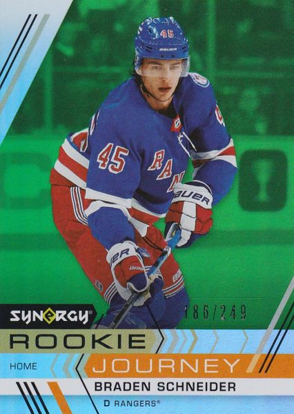 insert RC karta BRADEN SCHNEIDER 22-23 Synergy Rookie Journey Home Green /249